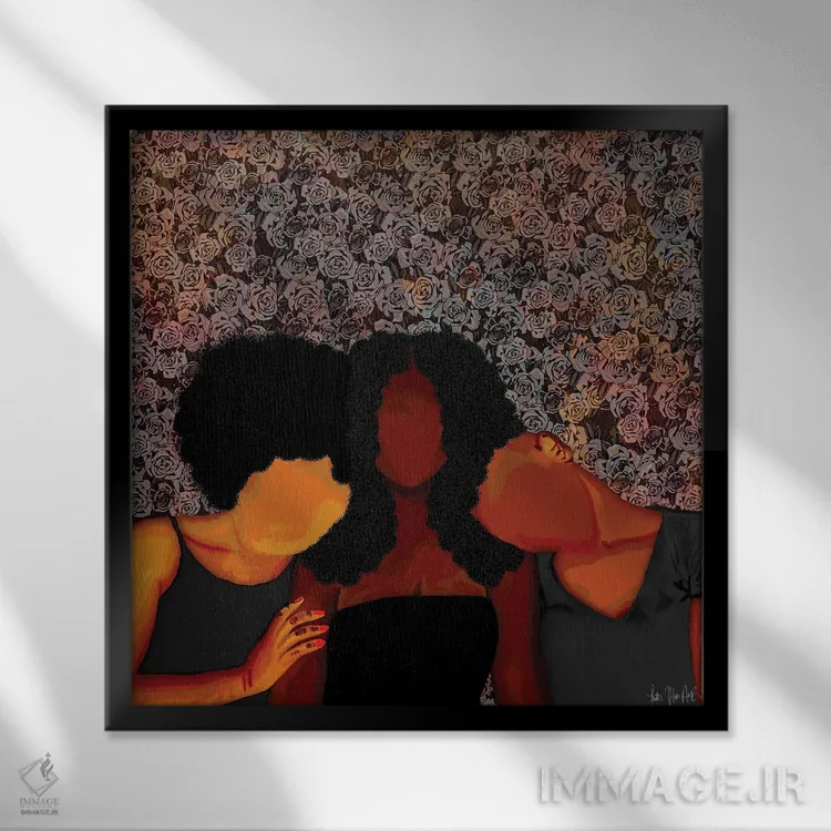 تابلو به من تکیه کن اثر فِیث ویت آن ای (نام مستعار هنری) - نمای قابدار مشکی