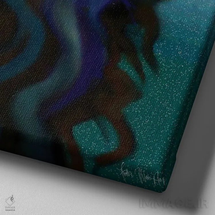 تابلو برج دلو (نماد زودیاک) اثر فِیث ویت آن ای (نام مستعار هنری) - نمای نزدیک بافت بوم