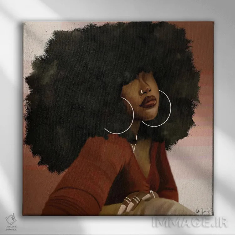 تابلو عایشه (نام خاص) اثر فِیث ویت آن ای (نام مستعار هنری) - نمای روبهرو روی دیوار