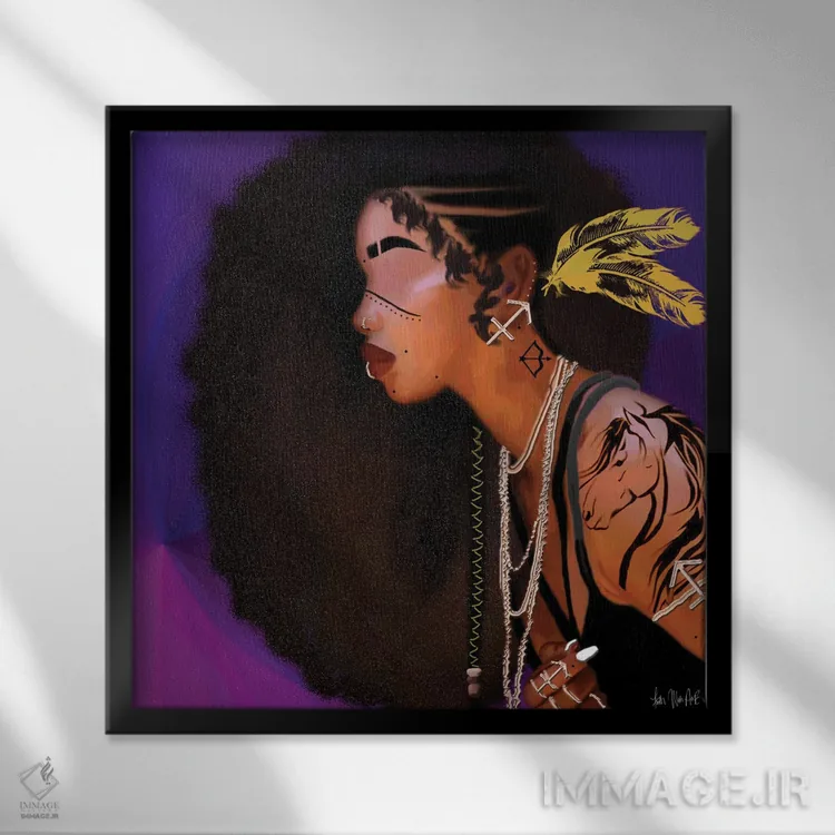 تابلو برج قوس (نماد زودیاک) اثر فِیث ویت آن ای (نام مستعار هنری) - نمای قابدار مشکی