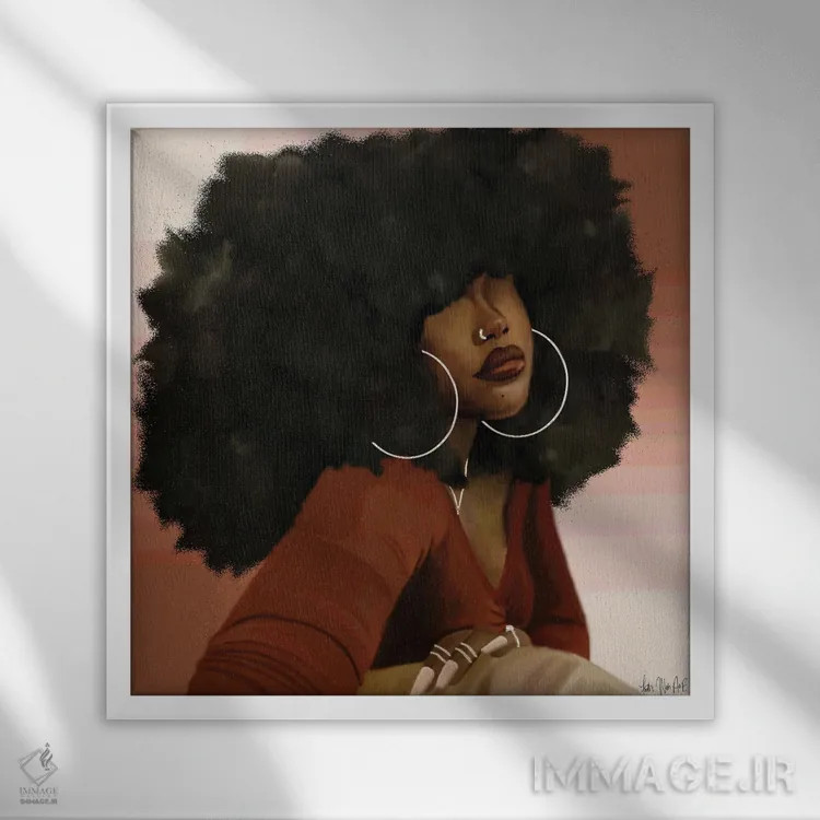 تابلو عایشه (نام خاص) اثر فِیث ویت آن ای (نام مستعار هنری) - نمای قابدار سفید