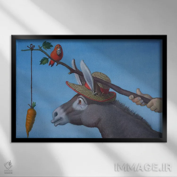 تابلو بله، او انجام میدهد اثر فرانک وارمدام - نمای قابدار مشکی