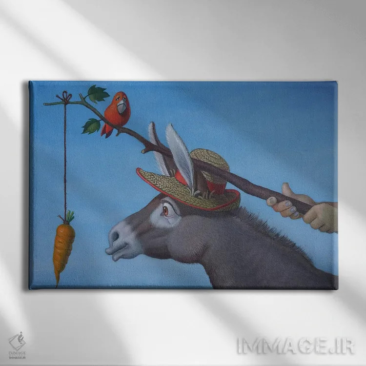 تابلو بله، او انجام میدهد اثر فرانک وارمدام - نمای روبهرو روی دیوار