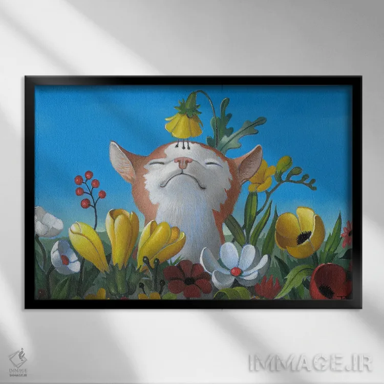 تابلو باز هم بهار شده اثر فرانک وارمدام - نمای قابدار مشکی