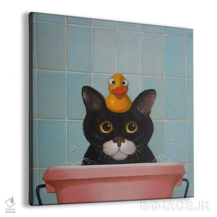 تابلو گربه در حمام اثر فرانک وارمدام - نمای پرسپکتیو محصول