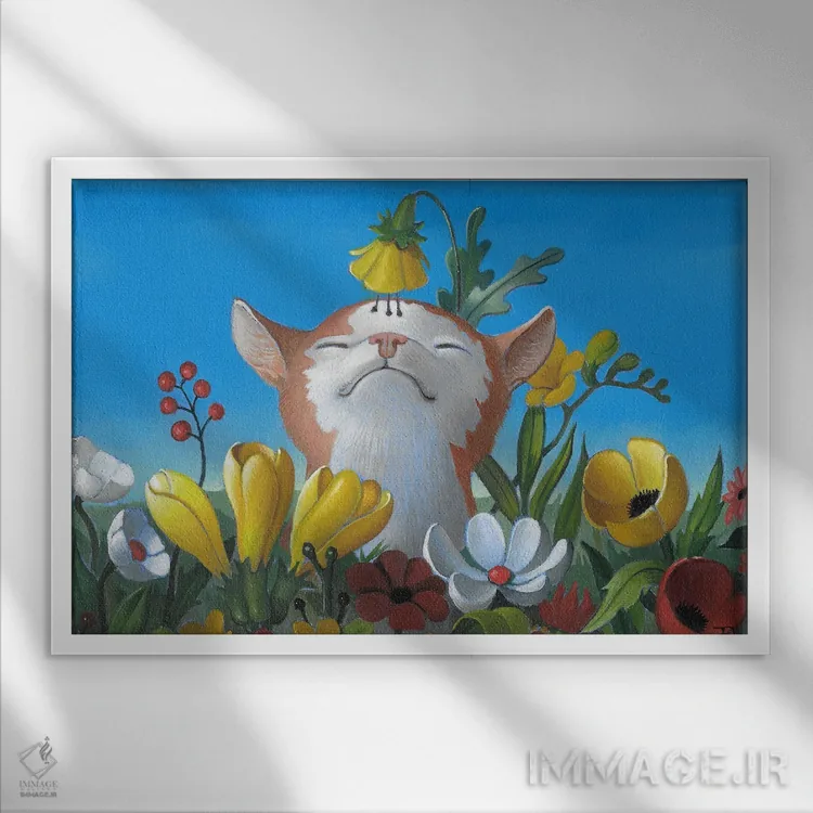 تابلو باز هم بهار شده اثر فرانک وارمدام - نمای قابدار سفید