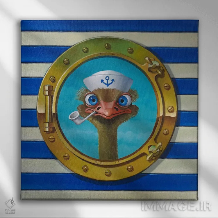 تابلو کشتی هو! (اصطلاح دریانوردی) اثر فرانک وارمدام - نمای روبهرو روی دیوار
