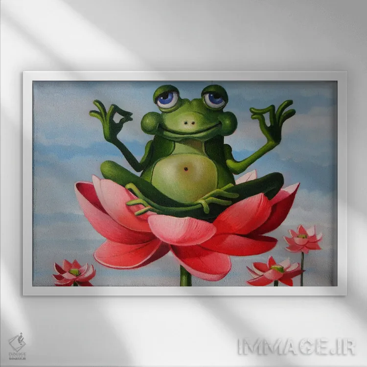 تابلو نمایش نیلوفر اثر فرانک وارمدام - نمای قابدار سفید