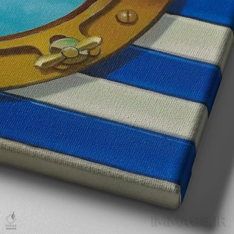 تابلو کشتی هو! (اصطلاح دریانوردی) اثر فرانک وارمدام - نمای نزدیک بافت بوم