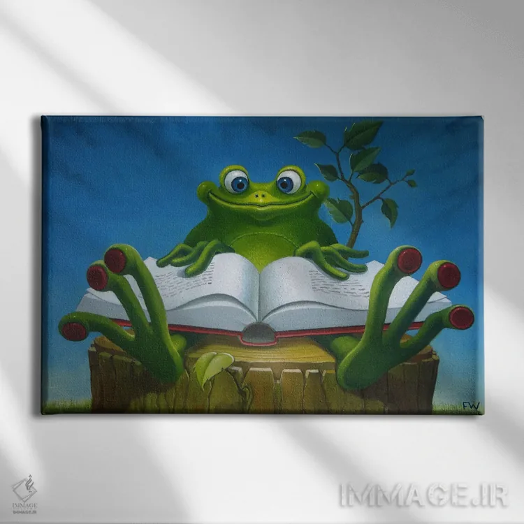 تابلو قورباغه قصهگو اثر فرانک وارمدام - نمای روبهرو روی دیوار