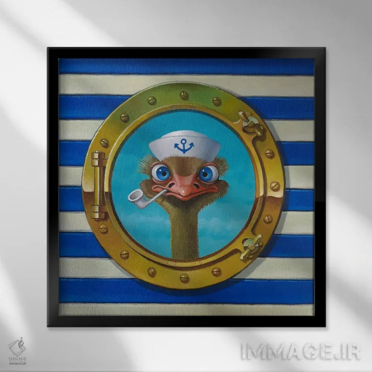 تابلو کشتی هو! (اصطلاح دریانوردی) اثر فرانک وارمدام - نمای قابدار مشکی