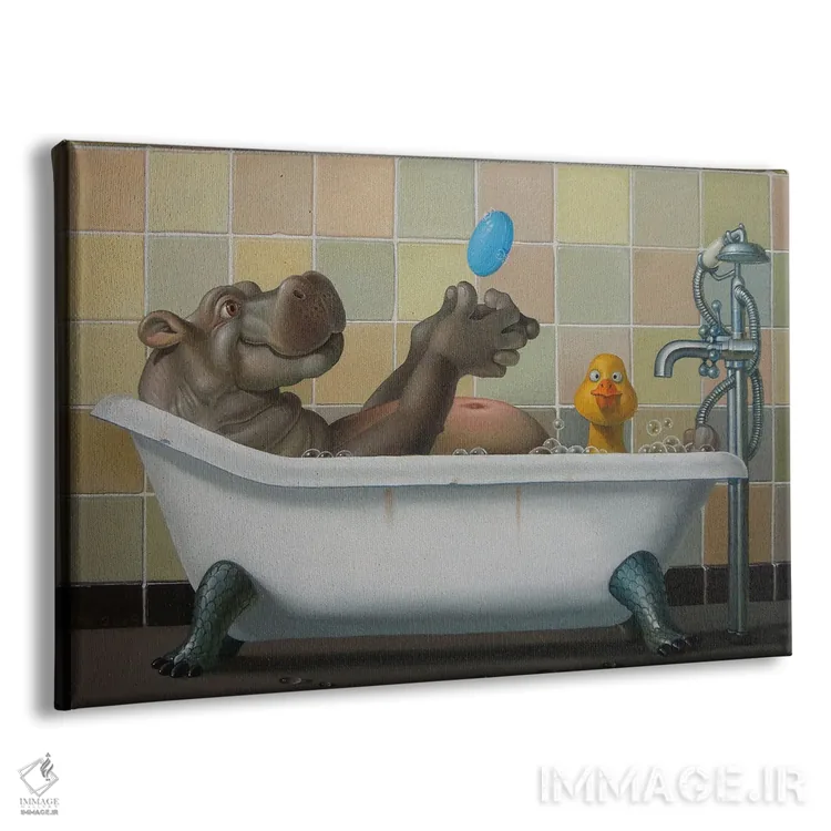 تابلو اسب آبی در حمام اثر فرانک وارمدام - نمای پرسپکتیو محصول