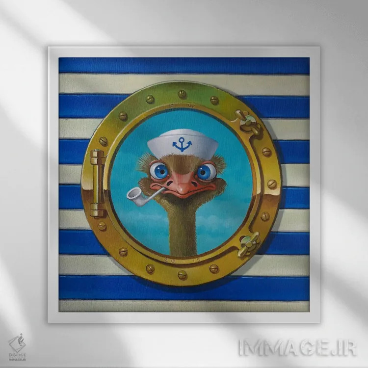 تابلو کشتی هو! (اصطلاح دریانوردی) اثر فرانک وارمدام - نمای قابدار سفید