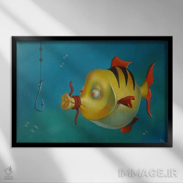 تابلو کرم مبارز ژاپنی اثر فرانک وارمدام - نمای قابدار مشکی