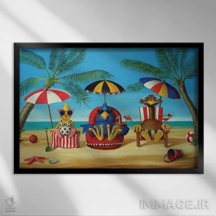 تابلو تعطیلات است اثر فرانک وارمدام - نمای قابدار مشکی