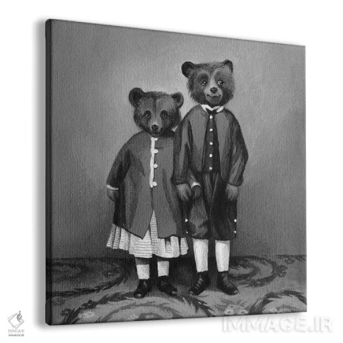 تابلو خواهر و برادرها اثر فوکسی اند پیپر (برند هنری) - نمای پرسپکتیو محصول