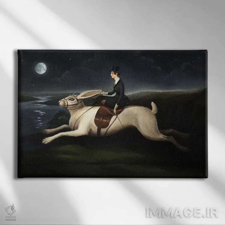 تابلو سوارهٔ شبانه اثر فوکسی اند پیپر (برند هنری) - نمای روبهرو روی دیوار