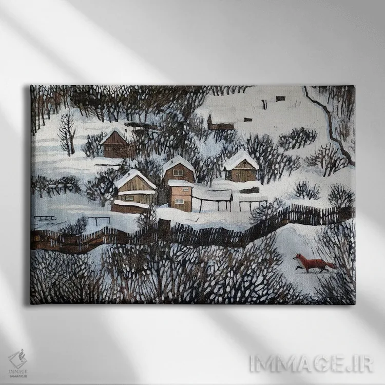 تابلو قدم آرام آقای روباه اثر فوکسی اند پیپر (برند هنری) - نمای روبهرو روی دیوار