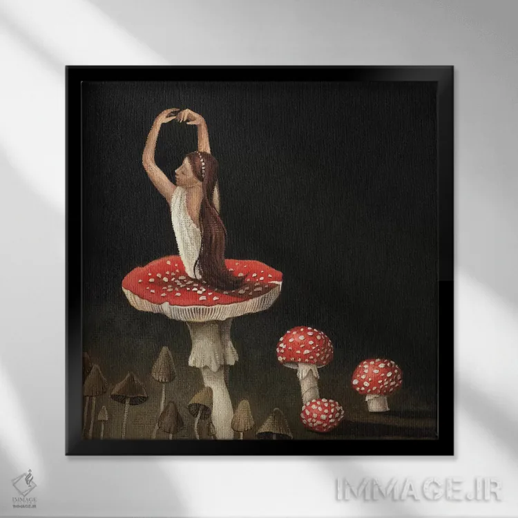 تابلو رقاص باله اثر فوکسی اند پیپر (برند هنری) - نمای قابدار مشکی