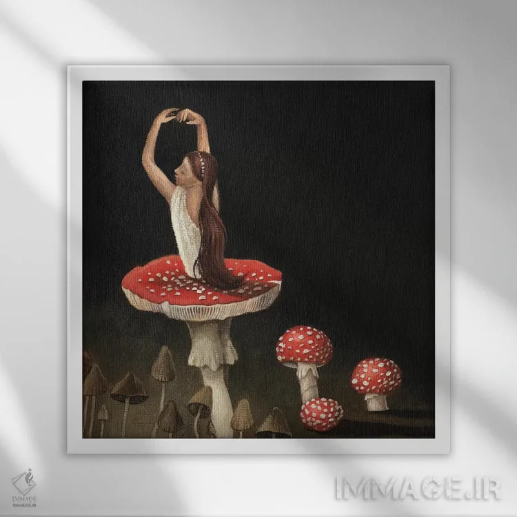 تابلو رقاص باله اثر فوکسی اند پیپر (برند هنری) - نمای قابدار سفید