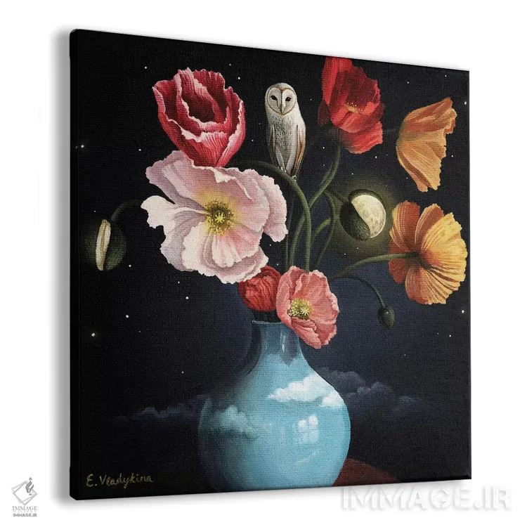 تابلو ماه شکوفا اثر فوکسی اند پیپر (برند هنری) - نمای پرسپکتیو محصول