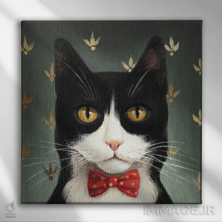 تابلو تاکسیدو (لباس رسمی مردانه) اثر فوکسی اند پیپر (برند هنری) - نمای روبهرو روی دیوار