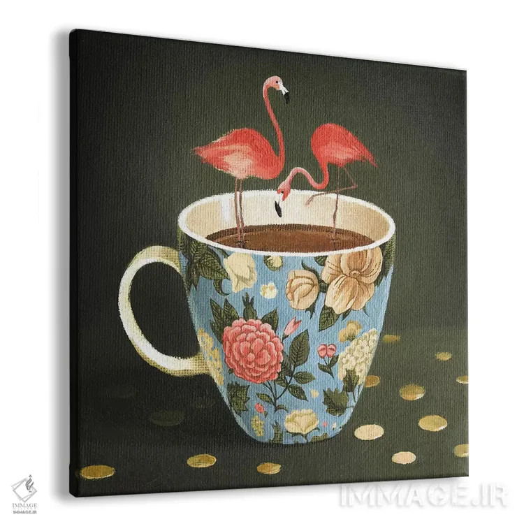 تابلو فنجان چای اثر فوکسی اند پیپر (برند هنری) - نمای پرسپکتیو محصول