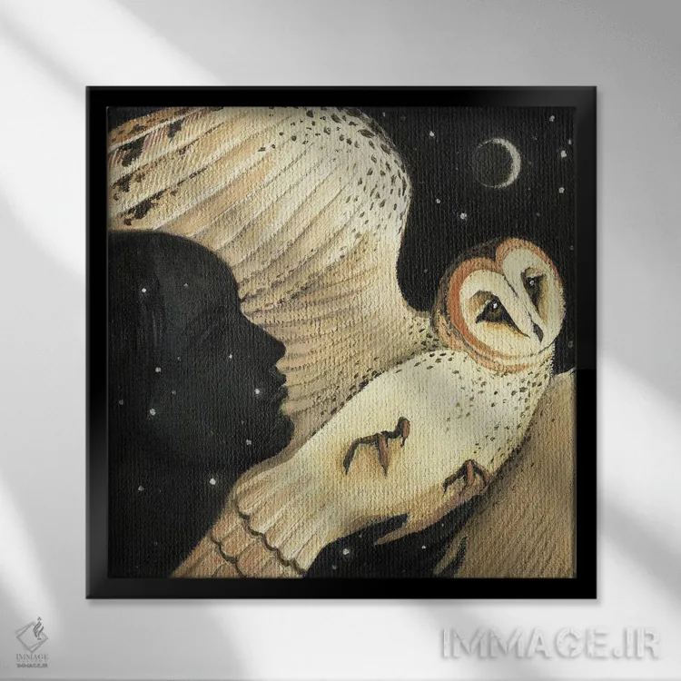 تابلو شب خاموش اثر فوکسی اند پیپر (برند هنری) - نمای قابدار مشکی