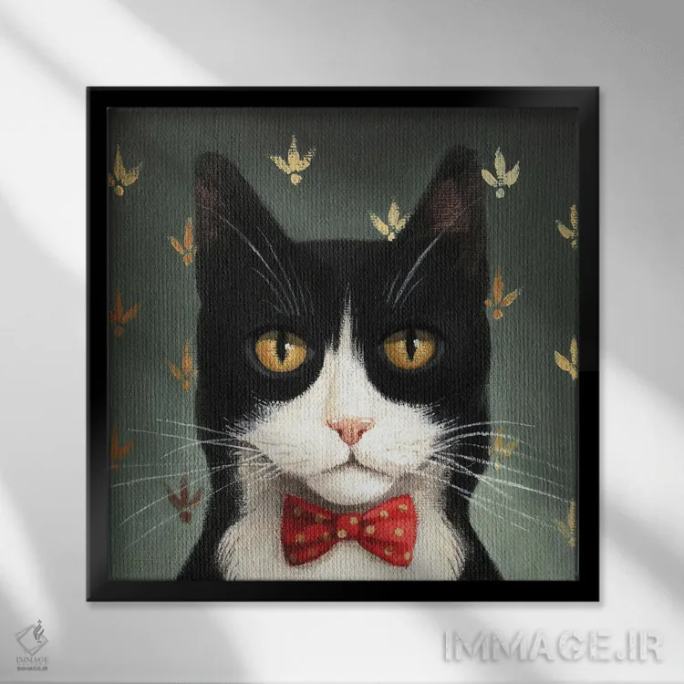 تابلو تاکسیدو (لباس رسمی مردانه) اثر فوکسی اند پیپر (برند هنری) - نمای قابدار مشکی