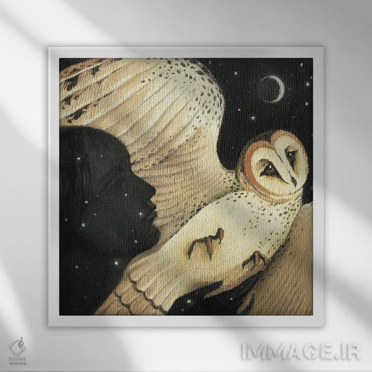 تابلو شب خاموش اثر فوکسی اند پیپر (برند هنری) - نمای قابدار سفید