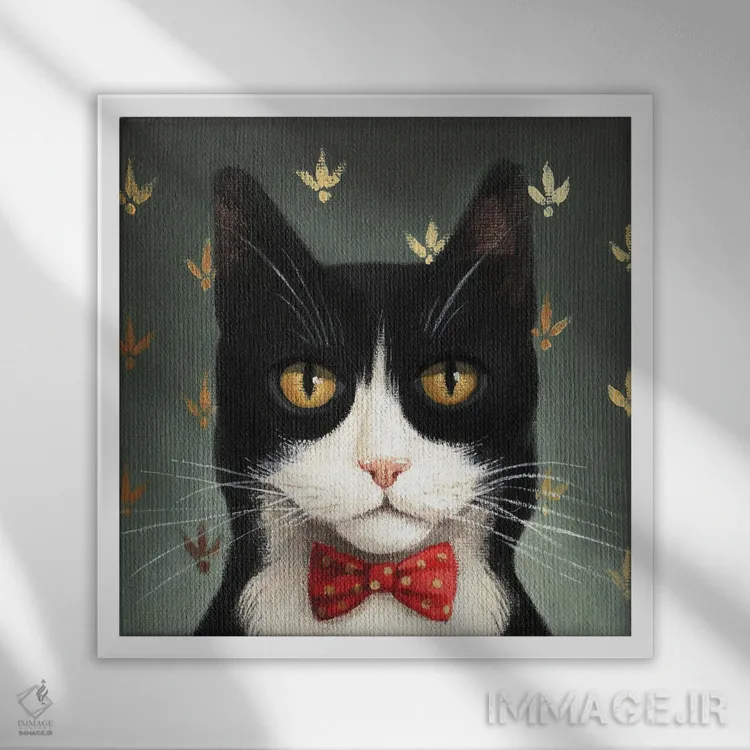 تابلو تاکسیدو (لباس رسمی مردانه) اثر فوکسی اند پیپر (برند هنری) - نمای قابدار سفید