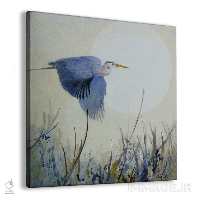 تابلو حواصیل در حال اوج گرفتن اثر فلی زیتین - نمای پرسپکتیو محصول