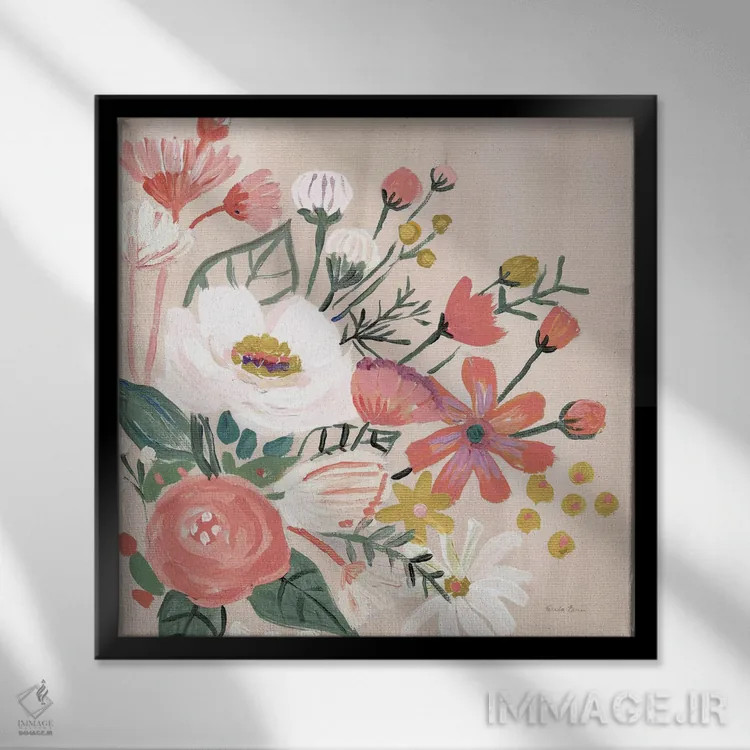 تابلو گلهای کلاسیک ۲، مدرن اثر فریده زمان - نمای قابدار مشکی