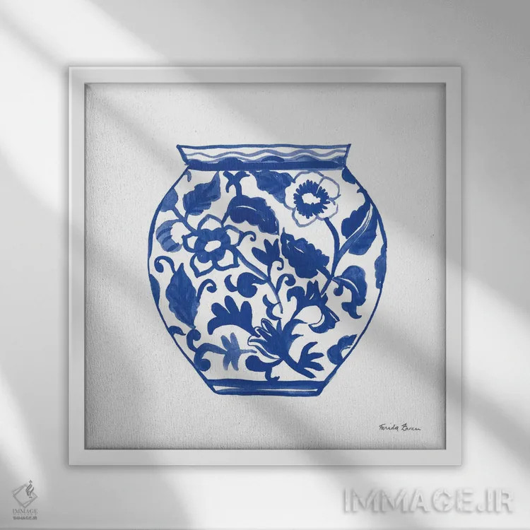 تابلو چینوارگی ۱ (سبک هنری آسیایی) اثر فریده زمان - نمای قابدار سفید