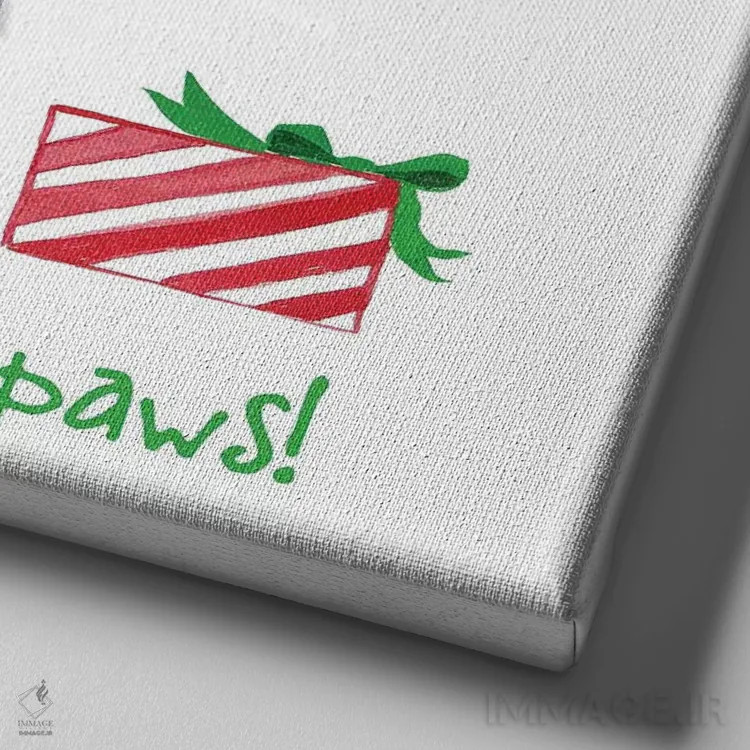 تابلو حیوانات کریسمسی ۳ اثر فریده زمان - نمای نزدیک بافت بوم