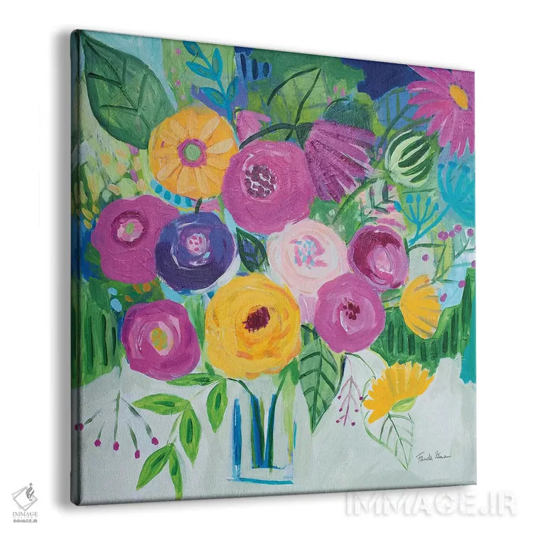 تابلو گلهای برجسته اثر فریده زمان - نمای پرسپکتیو محصول