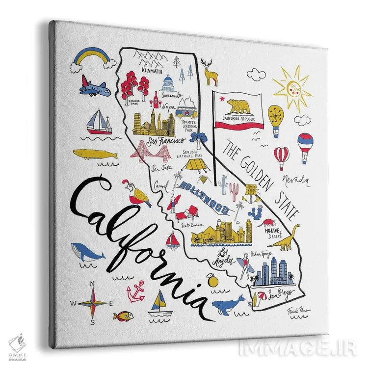 تابلو کالیفرنیا اثر فریده زمان - نمای پرسپکتیو محصول