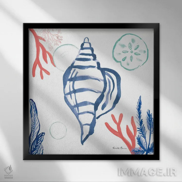 تابلو گوهرهای ساحلی ۲، غار مرجانی اثر فریده زمان - نمای قابدار مشکی