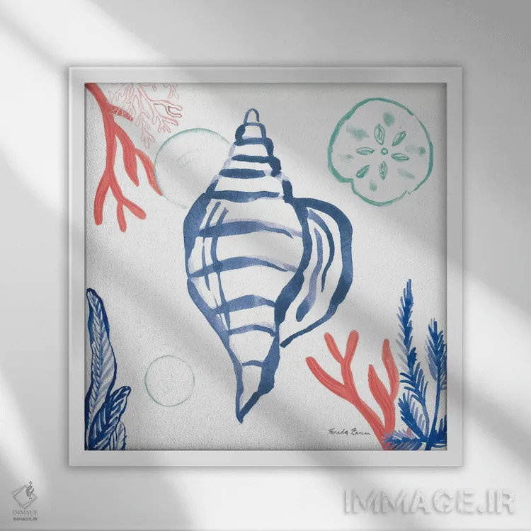 تابلو گوهرهای ساحلی ۲، غار مرجانی اثر فریده زمان - نمای قابدار سفید