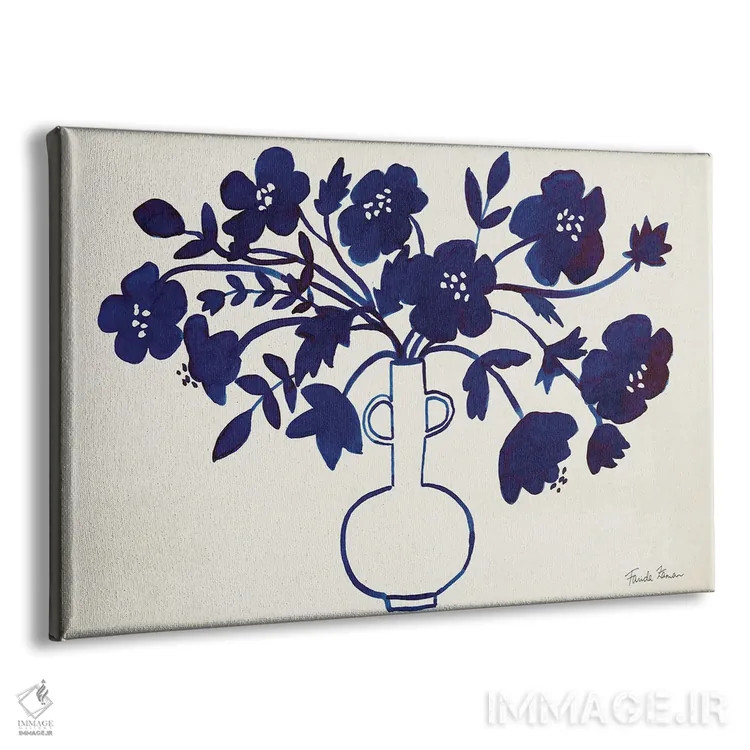 تابلو آبی مدرن ۱ اثر فریده زمان - نمای پرسپکتیو محصول