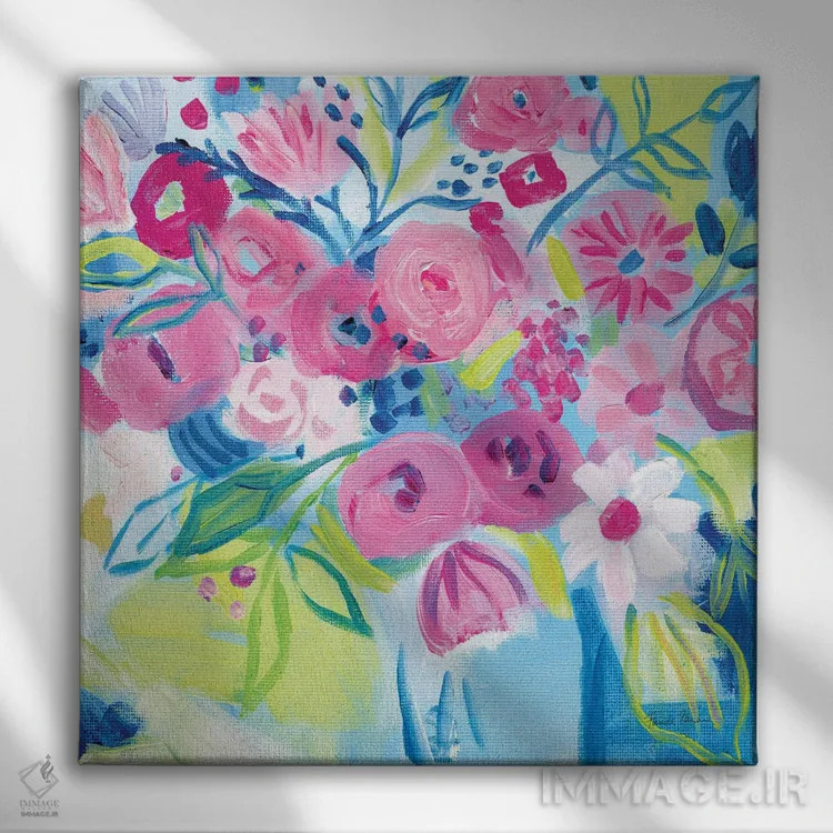 تابلو انفجار بهاری ۲ اثر فریده زمان - نمای روبهرو روی دیوار
