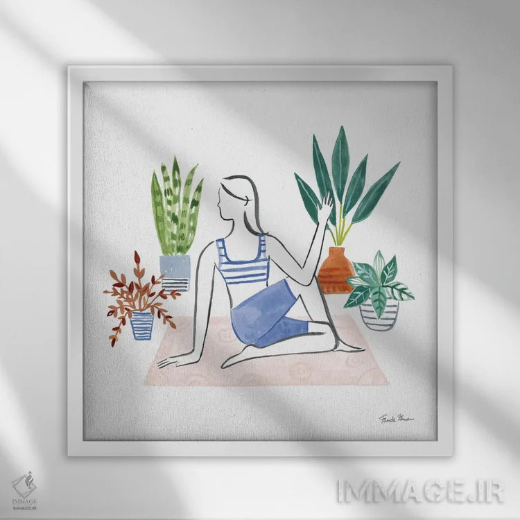 تابلو مراقبت از خود ۴ اثر فریده زمان - نمای قابدار سفید