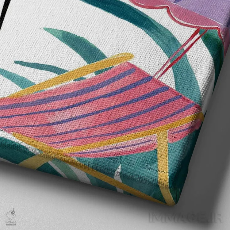 تابلو خانهٔ گرمسیری ۳ اثر فریده زمان - نمای نزدیک بافت بوم