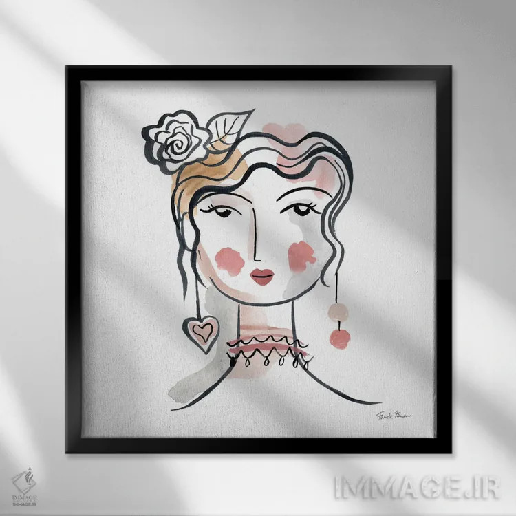 تابلو چهرههای زیبا ۲ (ملایم) اثر فریده زمان - نمای قابدار مشکی