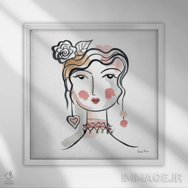 تابلو چهرههای زیبا ۲ (ملایم) اثر فریده زمان - نمای قابدار سفید