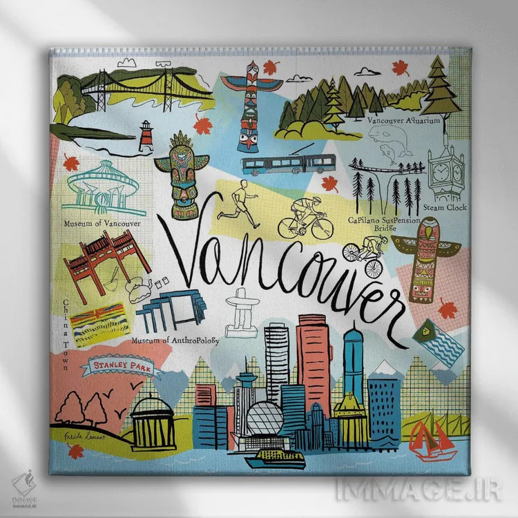 تابلو سفر جهانی ۵ اثر فریده زمان - نمای روبهرو روی دیوار