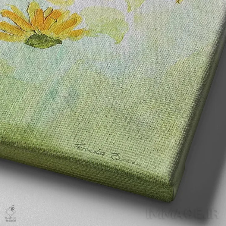 تابلو لذت تابستانی اثر فریده زمان - نمای نزدیک بافت بوم