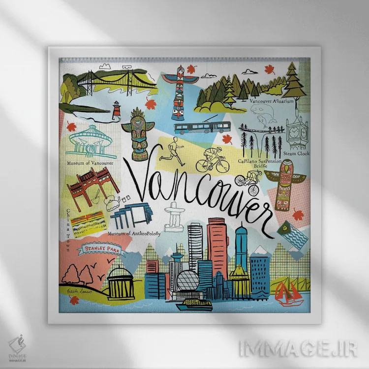 تابلو سفر جهانی ۵ اثر فریده زمان - نمای قابدار سفید