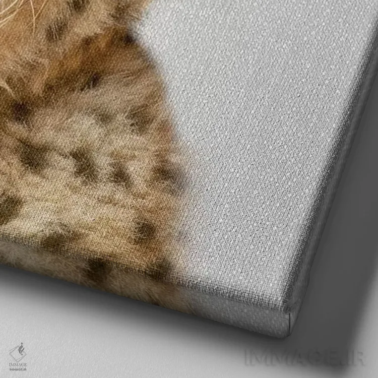 تابلو یوزپلنگ اثر گال دیزاین - نمای نزدیک بافت بوم