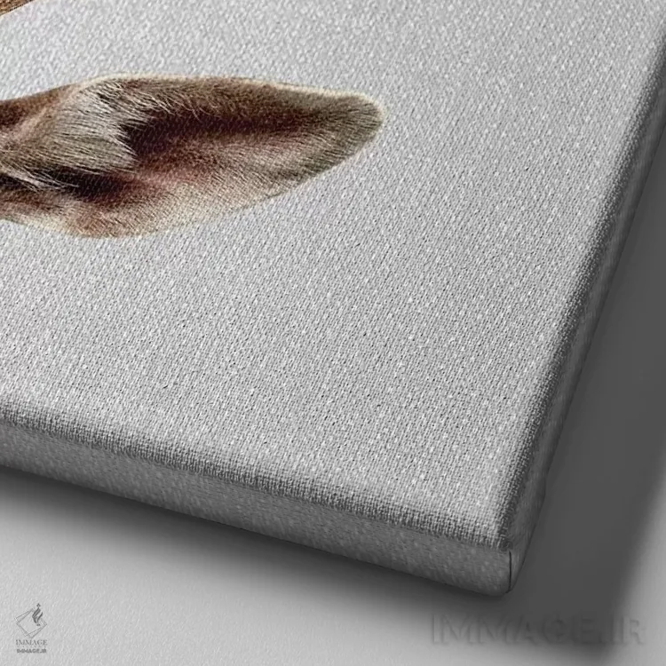 تابلو گوزن اثر گال دیزاین - نمای نزدیک بافت بوم